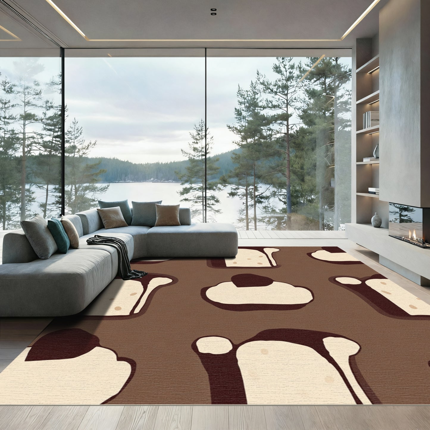 Charming Chocolate Drizzle Toast Pattern Rug