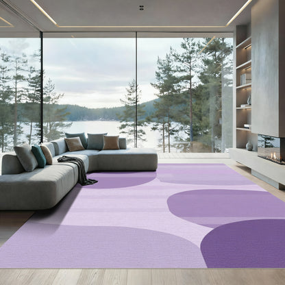 Abstract Lavender Blobs Horizontal Lines Rug