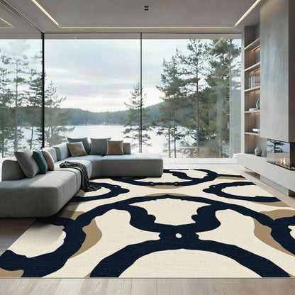 Abstract Organic Chain Link Rug