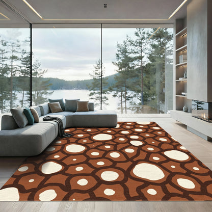 Organic Ochre Cell Cluster Rug