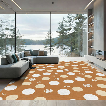 Amber White Tan Polka Dot Scatter Rug