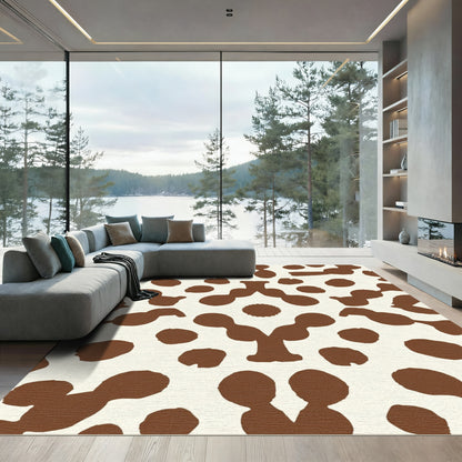 Brown and Cream Organic Shape Rug