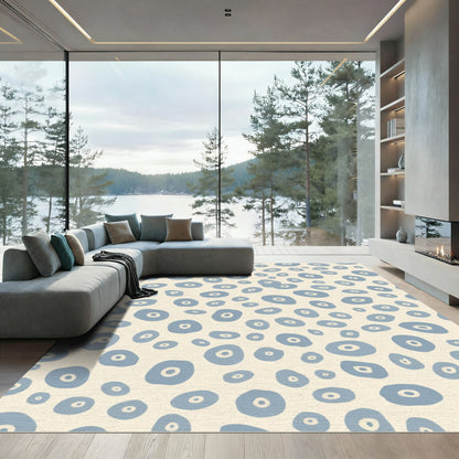 Pale Blue Speckled Organic Dots Rug