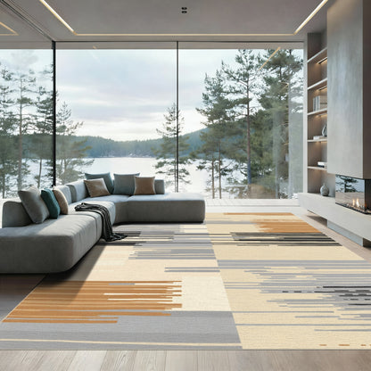 Modern Abstract Block Stripe Rug