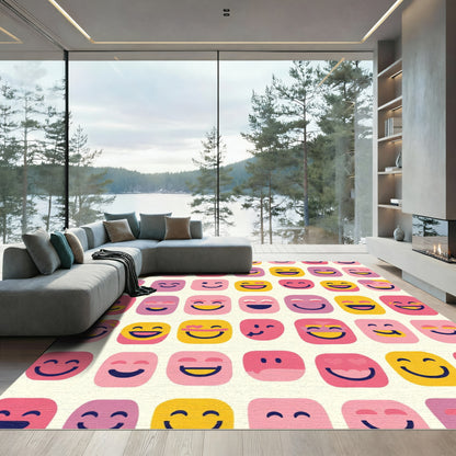 Happy Emoji Faces Smile Collection Rug