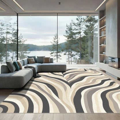 Earthy Toned Flowing Stripes Rug