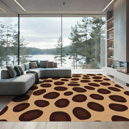 Brown Tan Spotted Animal Print Rug