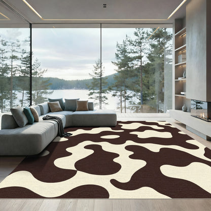Brown White Irregular Spot Rug