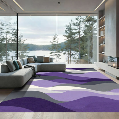 Purple Amethyst Abstract Wave Rug