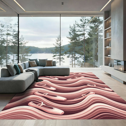 Blush Pink Ballet Slipper Wave Rug