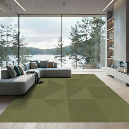 Olive Geometric Diamond Shard Rug