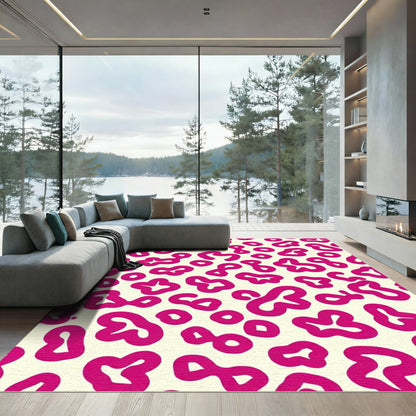 Bold Pink Leopard Spots Rug