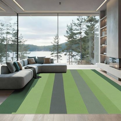 Verdant Green Vertical Stripe Rug