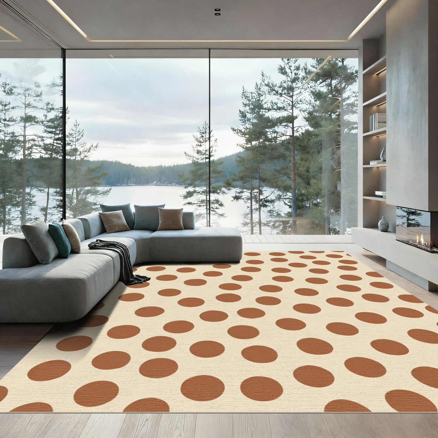 Terra Cotta Polka Dot Scatter Rug