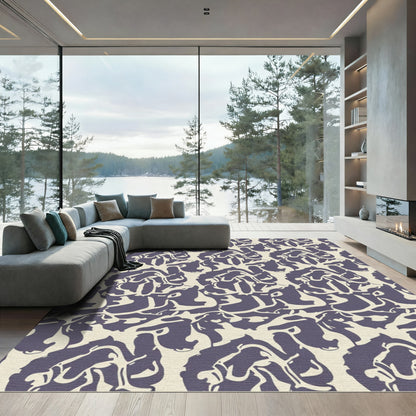 Amethyst Abstract Floral Bloom Arrangement Rug