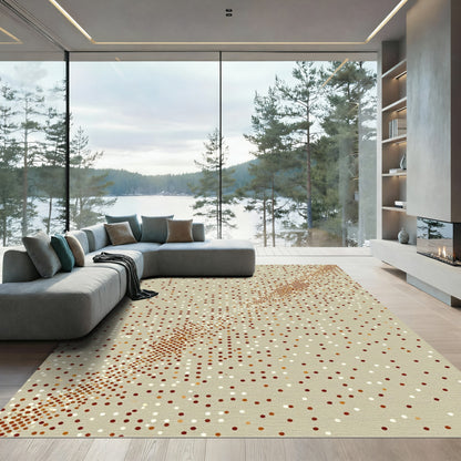 Earthy Terracotta Dot Gradient Diagonal Rug