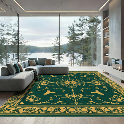Gilded Verdant Vine Medallion Rug