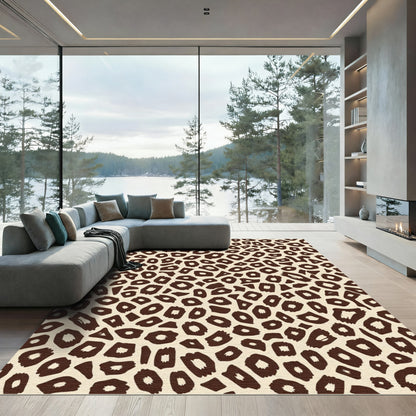 Brown Leopard Spots Texture Rug