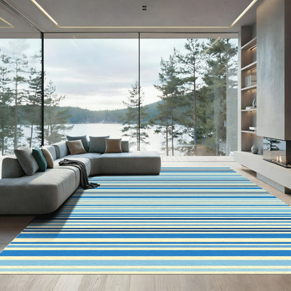 Ocean Blue Gradient Stripe Rug