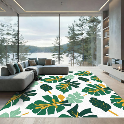 Emerald Green Jungle Plant Splash Rug