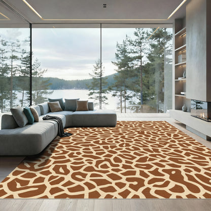 Brown Tan Giraffe Print Rug