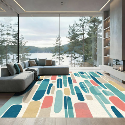 Mid Century Abstract Shapes Rug