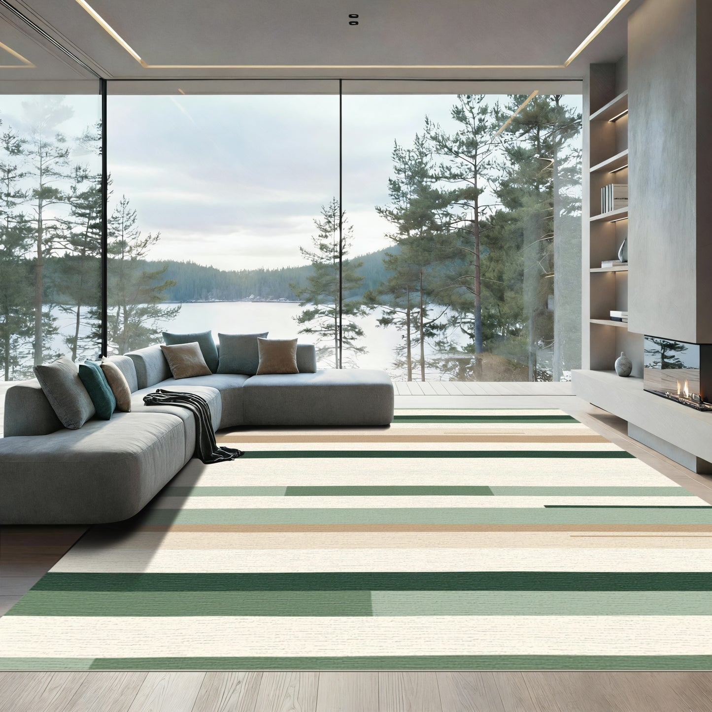 Earthy Tones Striped Harmony Rug