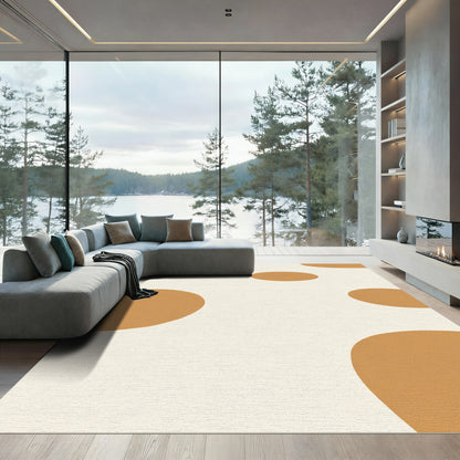 Terracotta Abstract Organic Shapes Rug