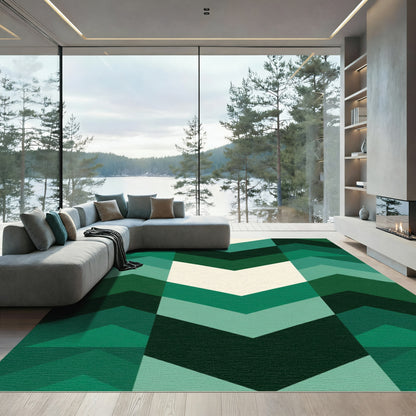 Emerald Green Chevron Stripe Rug
