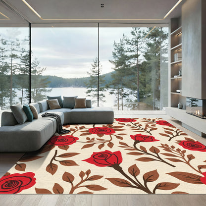 Bold Red Rose Botanic Garden Rug