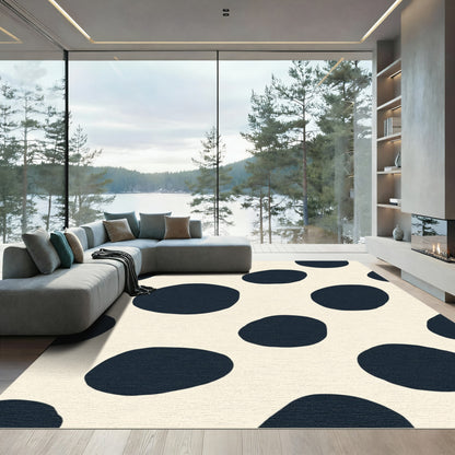 Navy Blue Organic Polka Dot Rug