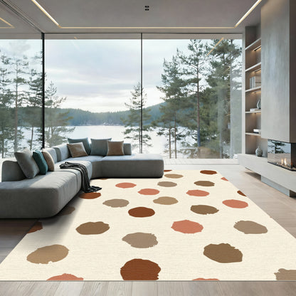 Earthy Tone Loose Polka Dot Rug