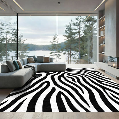Bold Black White Animal Skin Rug