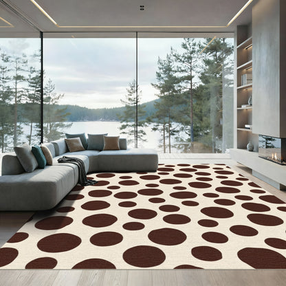 Brown Spotted Ivory Scatter Rug