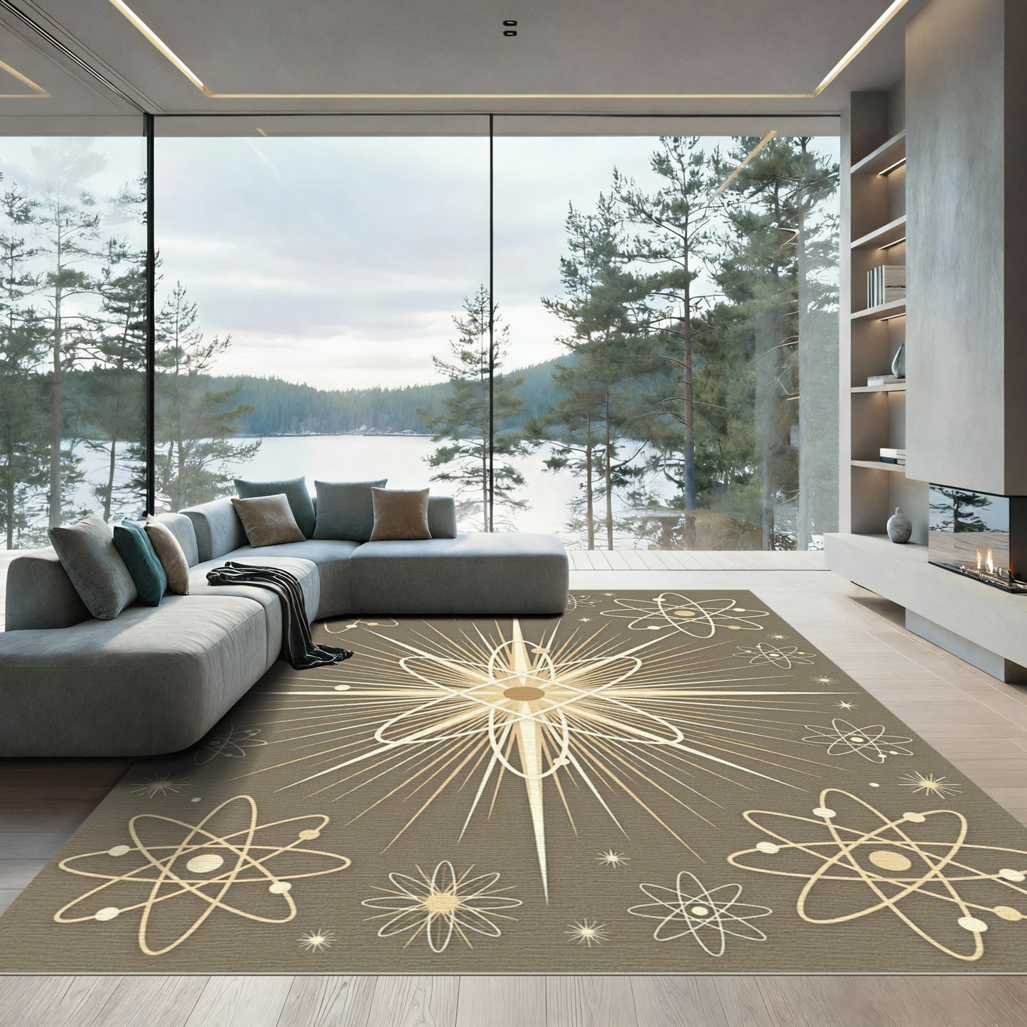 Retro Atomic Stars and Orbits Rug
