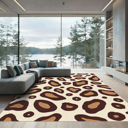 Brown Cream Leopard Spot Arrangement Rug