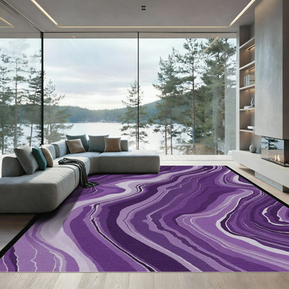 Amethyst Agate Swirl Ribbon Rug