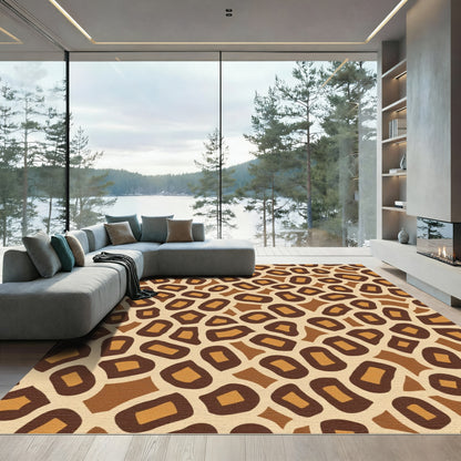 Brown Tan Animal Print Spots Rug