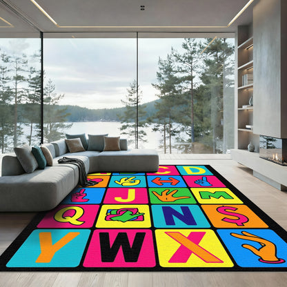 Alphabet Blocks Pop Art Rug