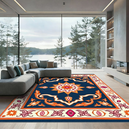 Grand Floral Sunburst Inlay Rug