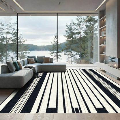 Bold Dark Light Parallel Bands Rug