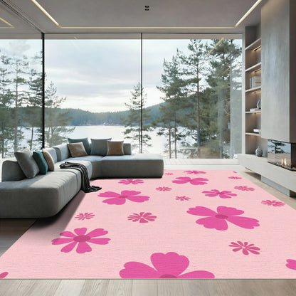 Pink Fuchsia Scattered Floral Rug