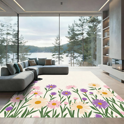 Field Of Daisies Multi Colored Floral Rug