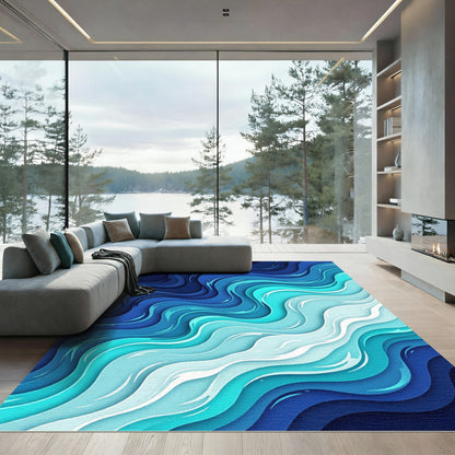 Abstract Oceanic Gradient Wave Ripple Rug