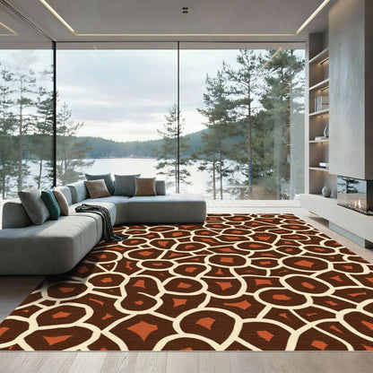 Chic Giraffe Print Organic Shapes Rug