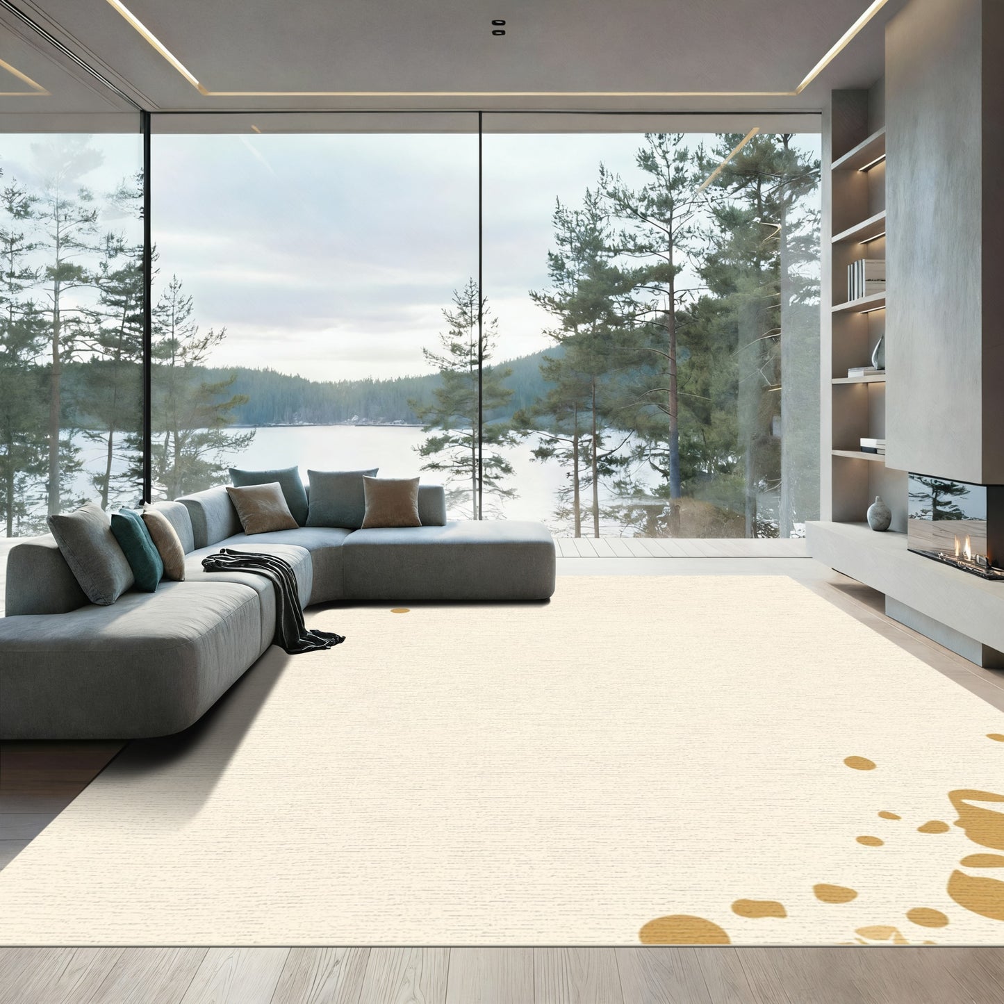 Gold Splatter Backdrop Corner Effect Rug