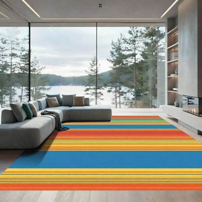 Vibrant Sunset Stripe Area Rug