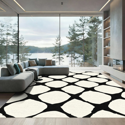 Black Cream Diamond Stripe Rug
