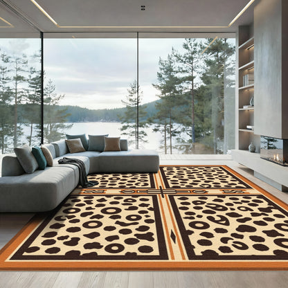 Geometric Leopard Spot Quarters Rug