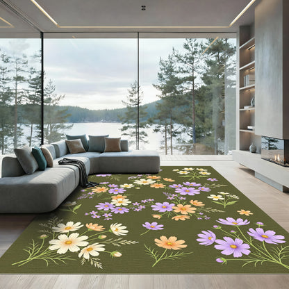 Pastel Floral Burst Arrangement Rug